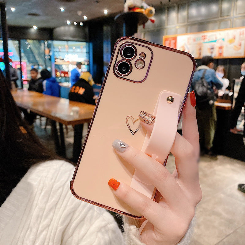 The New Electroplating Anti-fall Love Bracket Apple 12pro Max Mobile Phone Case Is Suitable For Iphone11/7p