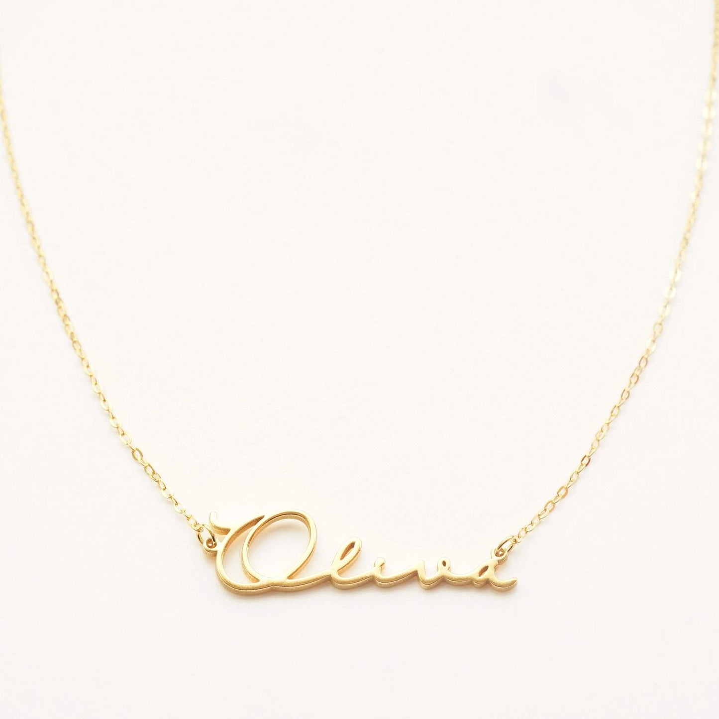 Cross-border Hot Selling Personalized Name Necklace 18k Gold Ladies Necklace Name Cut Necklace Gift Factory Direct Sales