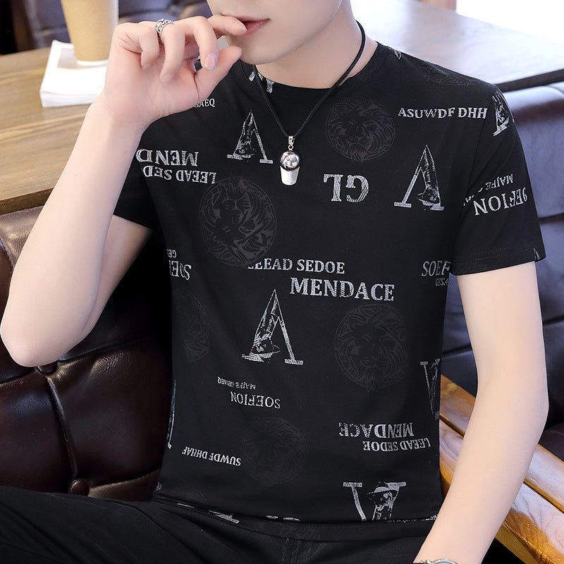 Short-sleeved T-shirt Men's 2022 Summer New Men's Bottoming Shirt Korean Version Of The White T Half-sleeved T-shirt Men's Fashion Brand Clothes