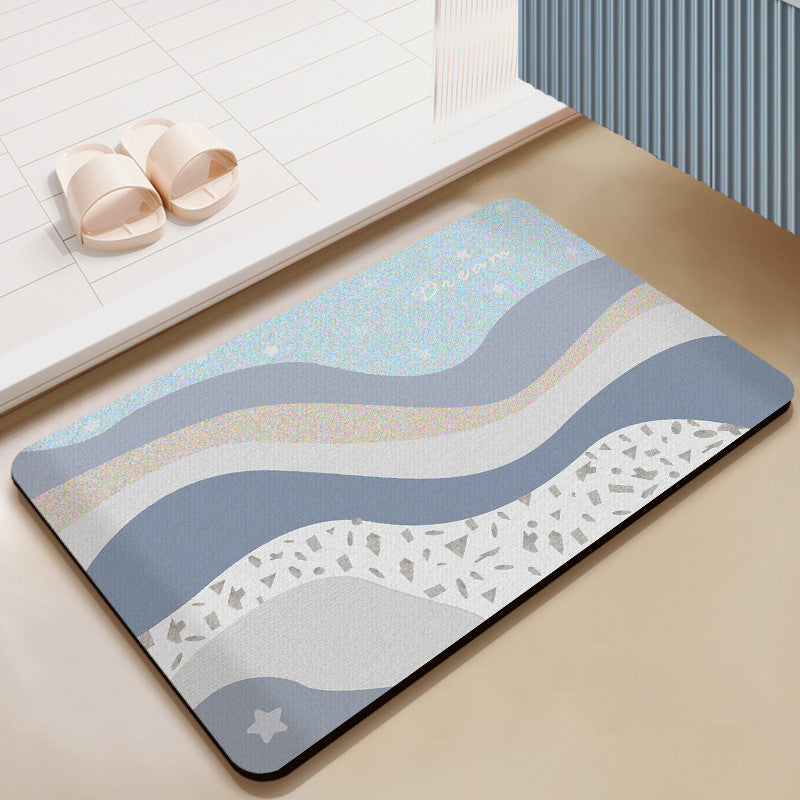 Xiamen Manufacturers Bathroom Door Bathroom Absorbent Floor Mat Door Mat Step Foot Bathtub Non-slip Home Bathroom Foot Mat