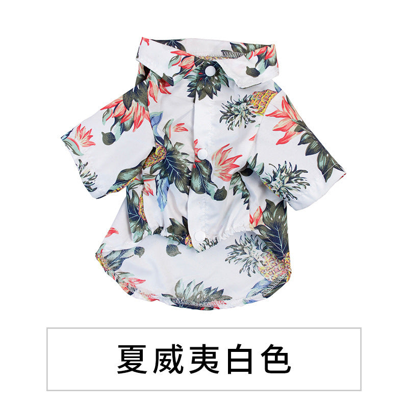 Spring And Summer New Hawaiian Style Teddy Small Dog Dog Summer Shirt Cloth Cat Clothes Spot Wholesale Pet Clothes