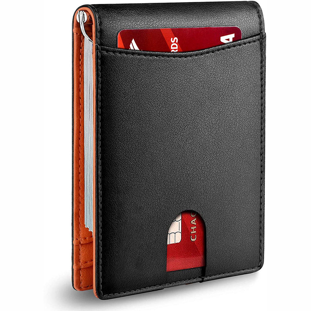 Baoshi Road's New Microfiber Wear-resistant Rfid Card Holder Carbon Fiber Card Holder Multi-card Slot Wallet Dollar Clip