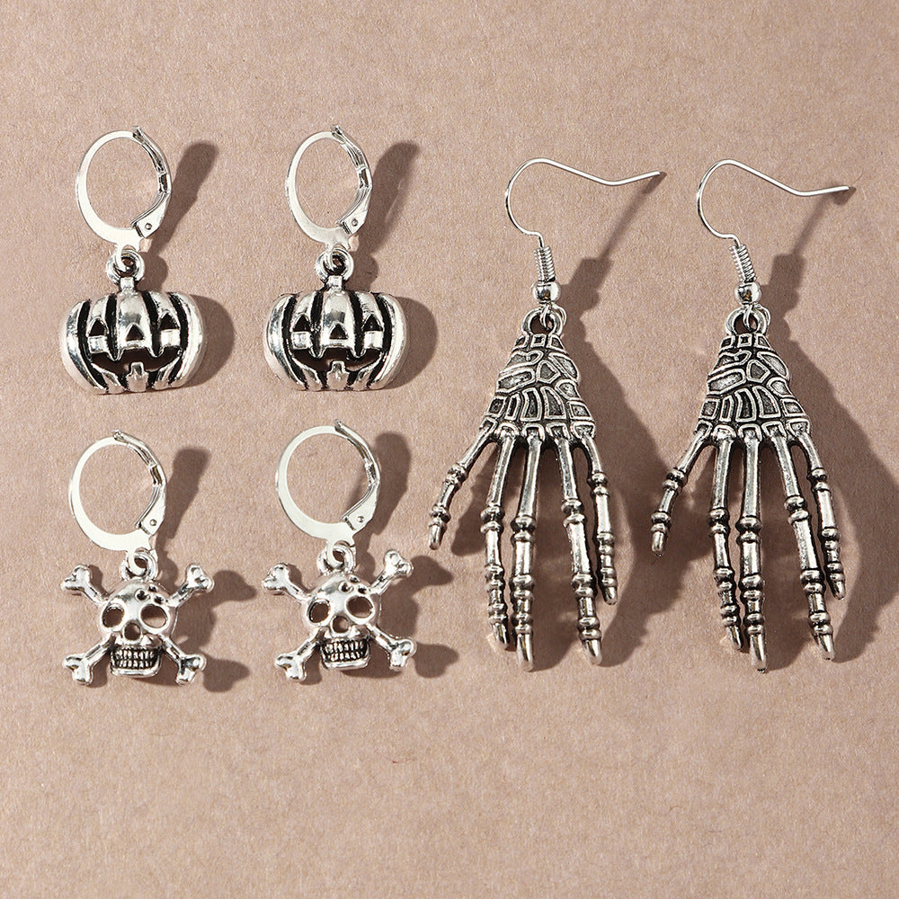 Skull Ear Studs Halloween Earring Set