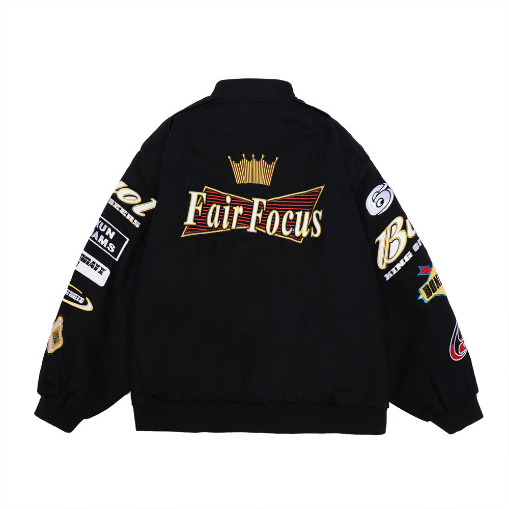 Men's Hip Hop Letter Embroidered Thick Jacket