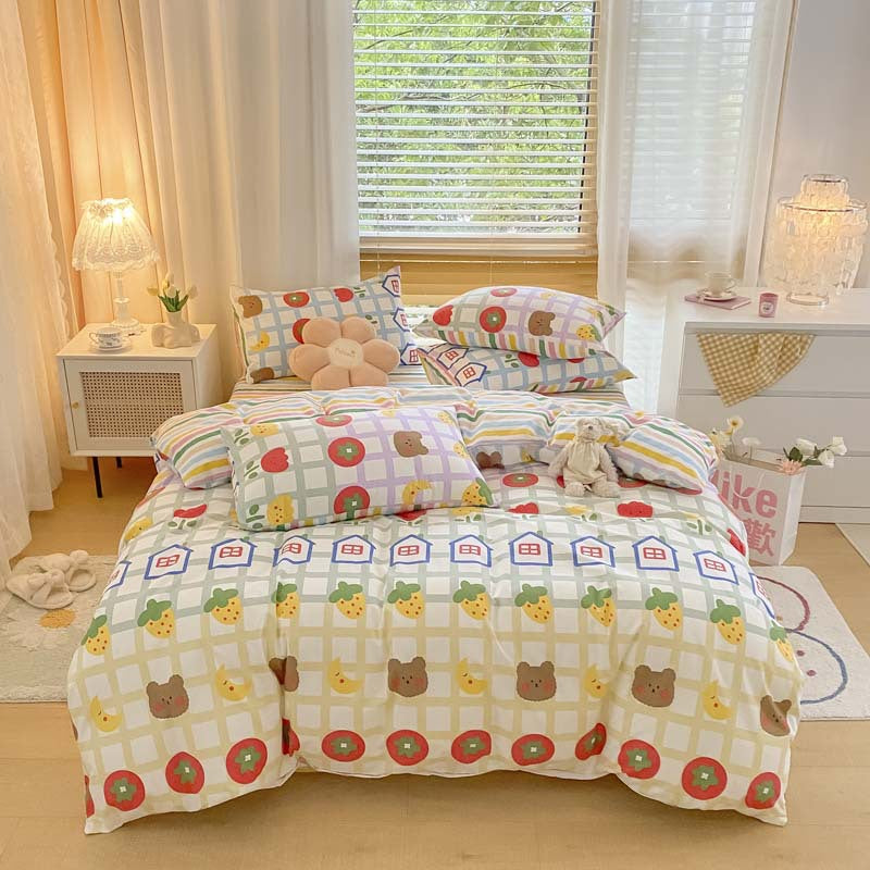 Pure Cotton Brushed Four-piece Thick Bedding