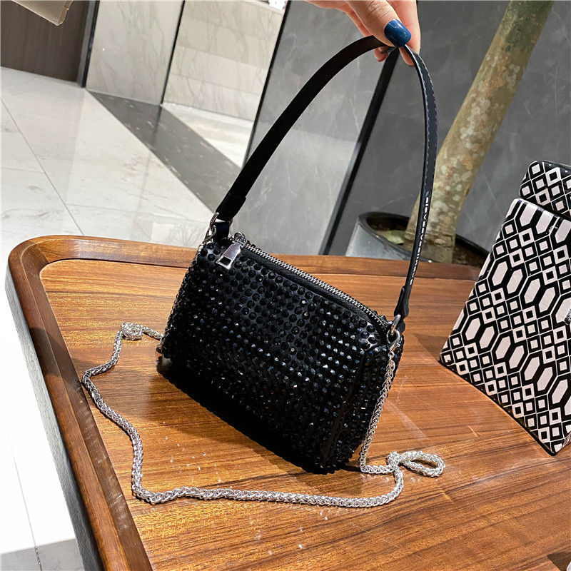 Hand-held Messenger Chain Bag With Diamond Bag