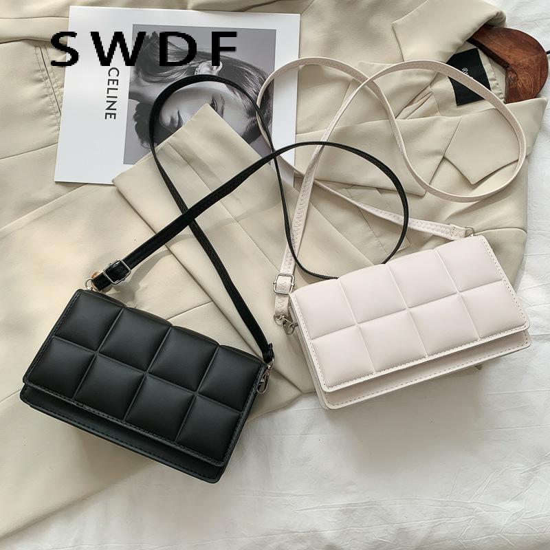 SWDF New 2022 Spring New Trend Wild Shoulder Bag Fashion Plaid Bag Women Ladies Design Messenger Small Square Bag Luxury Handbag