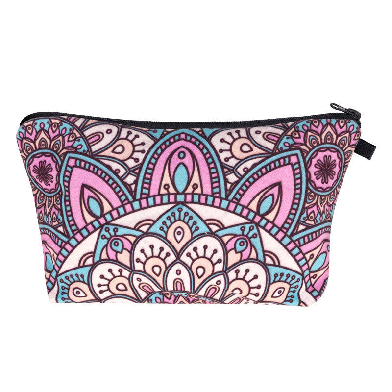 Digital Printing Mandala Cosmetic Bag Oxford Cloth Waterproof Storage Washing Bag