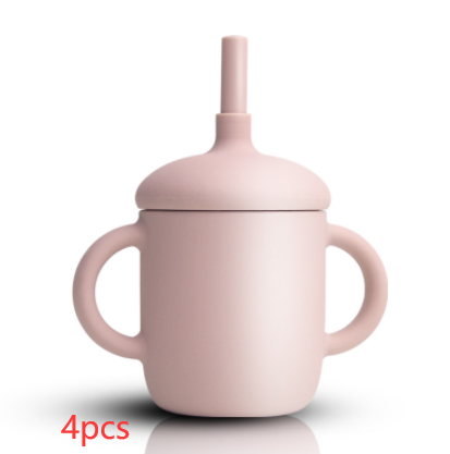 New Design Baby Feeding Cup Straw Water Bottle Sippy Cup Silicone