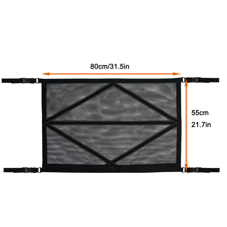 Upgraded Reflective Roof Mesh Webbing Double Layer Car Interior Pocket