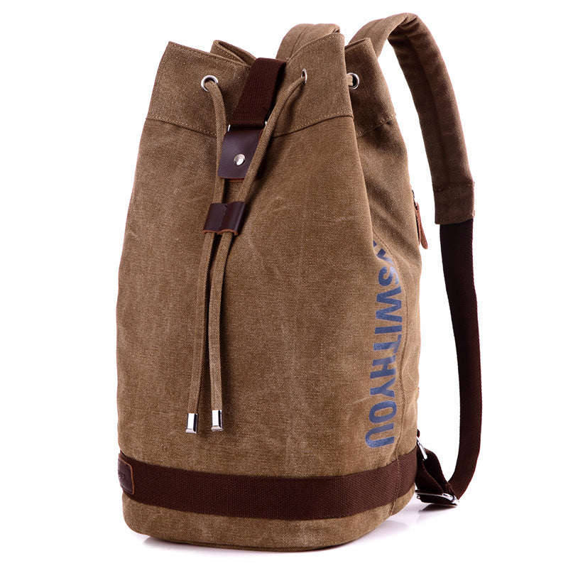 Casual Canvas Bag Drawstring Bucket Backpack Multifunctional Large Capacity Basketball Backpack Fashion