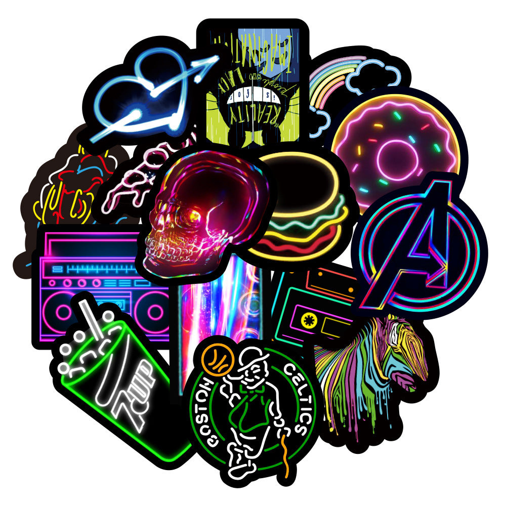 Neon Graffiti Stickers Car Water Cup Notebook Electric Computer Stickers