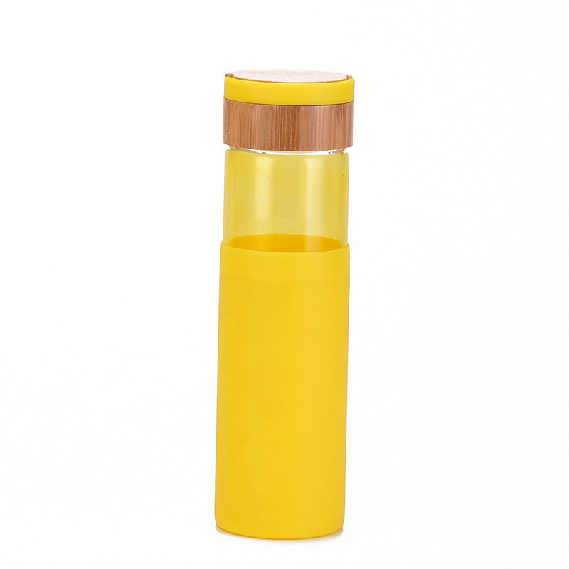 Handle Bamboo Cover Color Silicone Cover Outdoor Water Cup