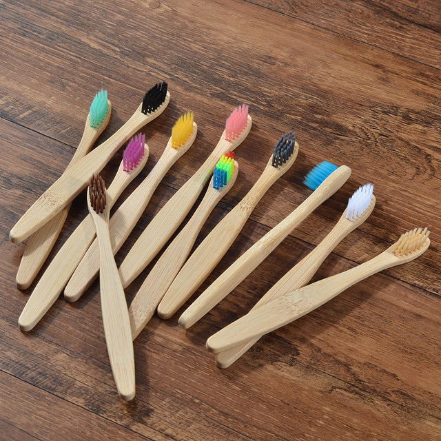 New Design Mixed Color Bamboo Toothbrush Eco Friendly Woode