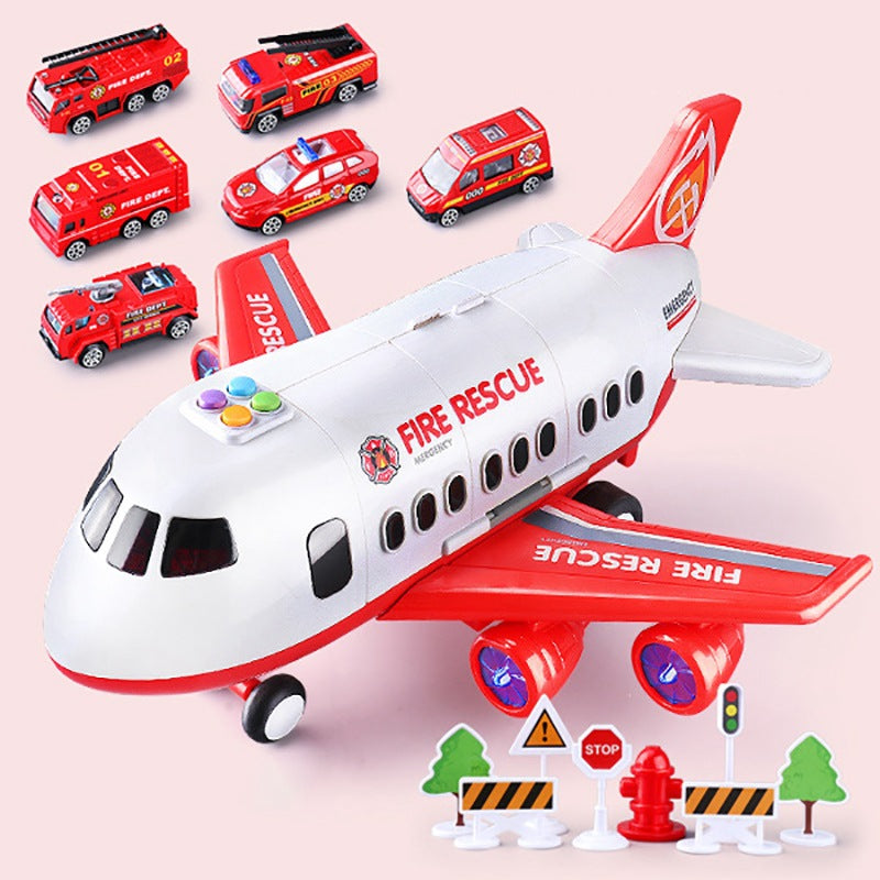 Children's Police Alloy Car Parking Lot Airplane Model Toy