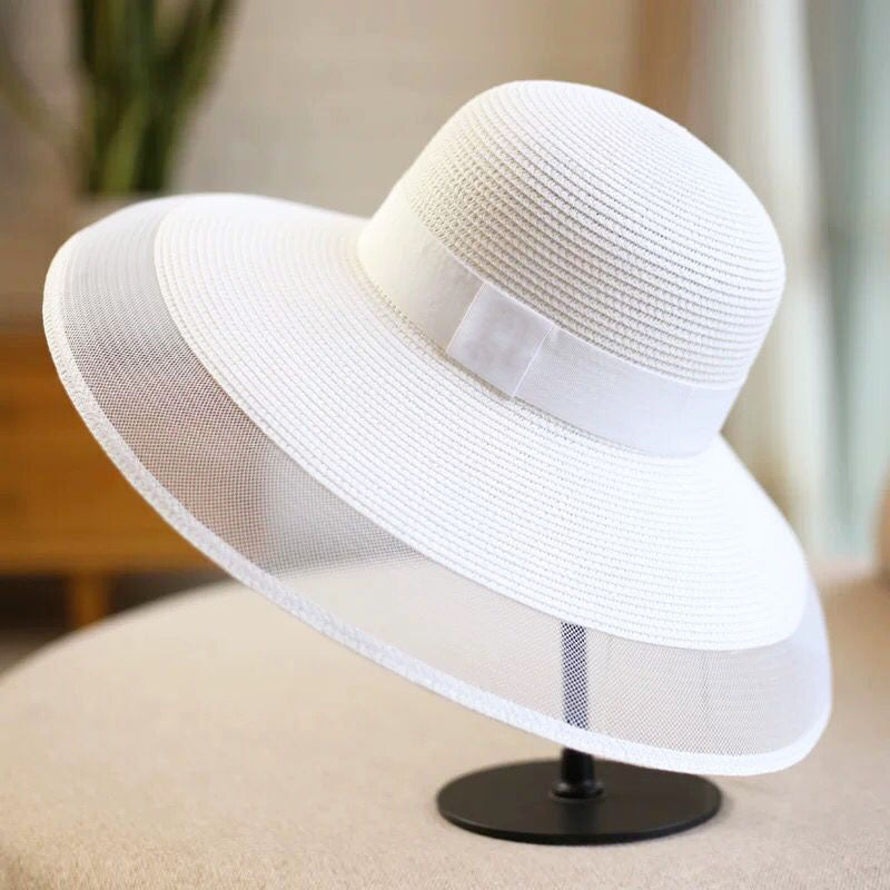 Summer Seaside Lace Big Brim Straw Sun Hat