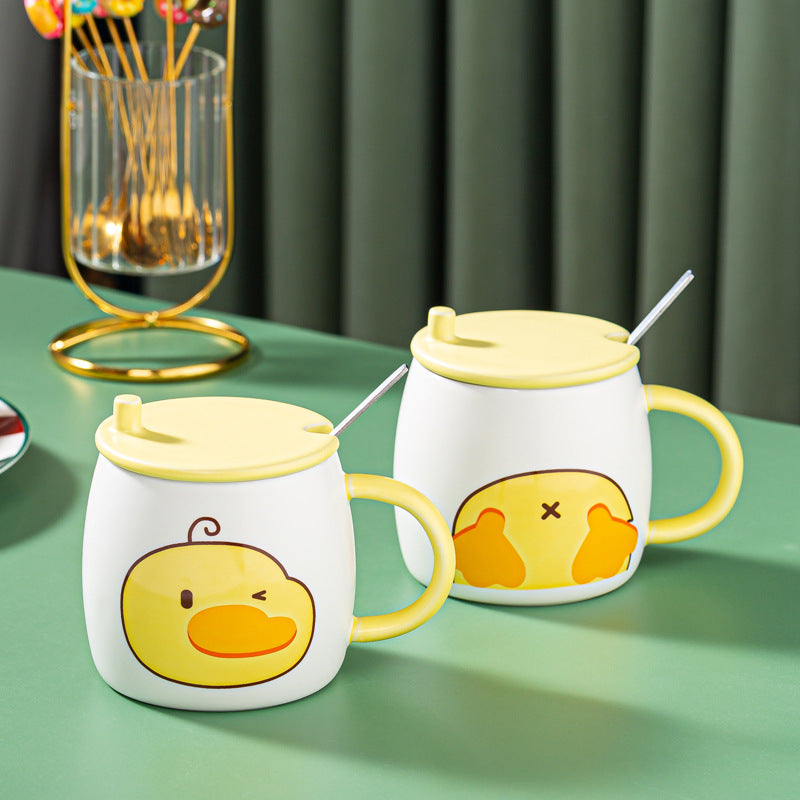 Refueling Duck Animal Cute Cartoon Ceramic Water Cup