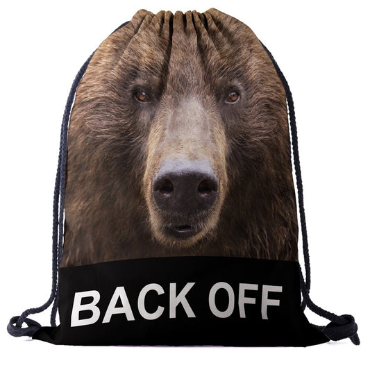 Drawstring Pocket 3d Digital Printed Animal Drawstring Bag Storage Drawstring Bag