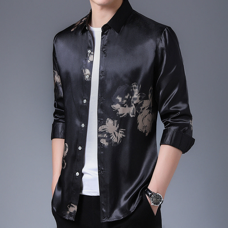 Youth business wear casual printed shirt