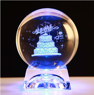 LED Music Box, Luminous Crystal Ball, Milky Way, Solar System, 3D