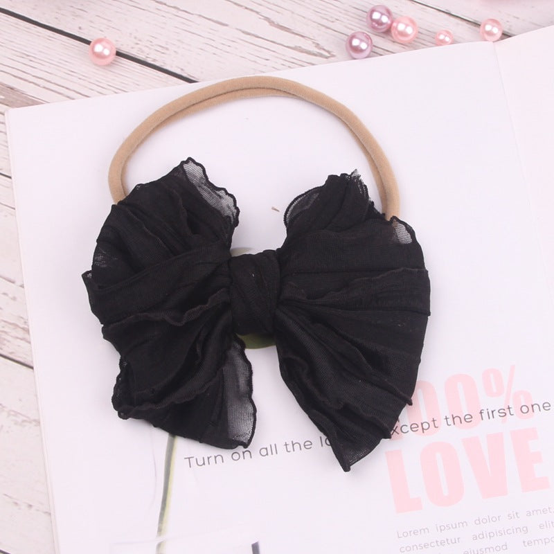 Lace Bowknot Children's Headband Baby Soft And Light Nylon