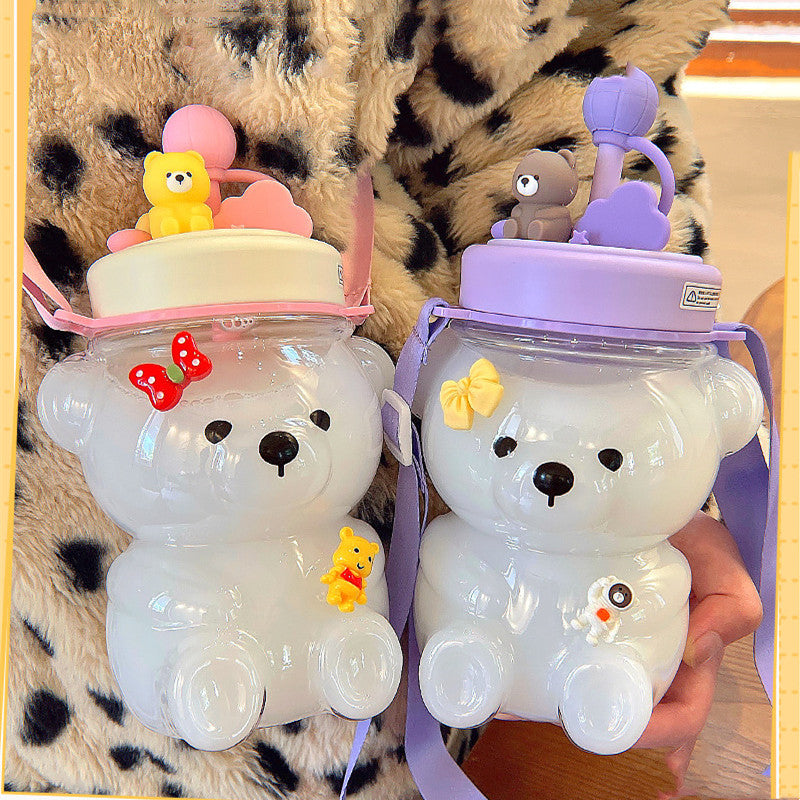 Plastic Large-capacity Children's Convenient Drop-proof Straw Cup