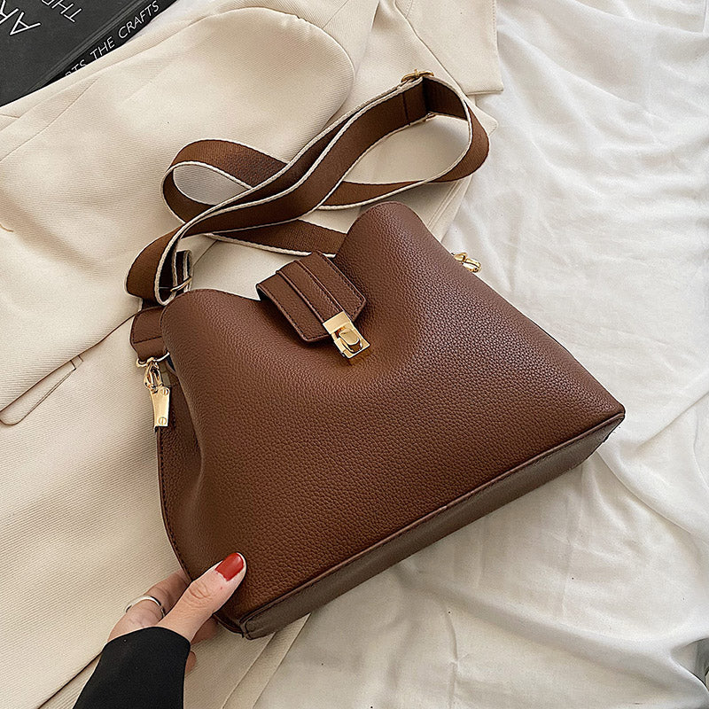 Fashion Simple Small PU Leather Bucket Crossbody Bags For Women 2022 Designer Fashion Lady Luxury Shoulder Side Handbags