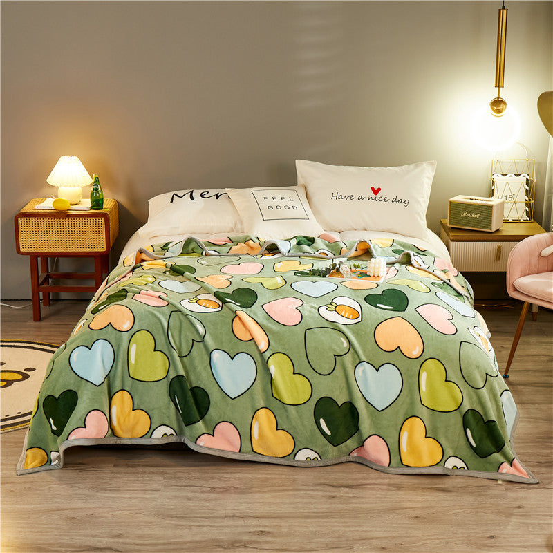 Thickened Cloud Mink Velvet Double Printed Sheet Blanket