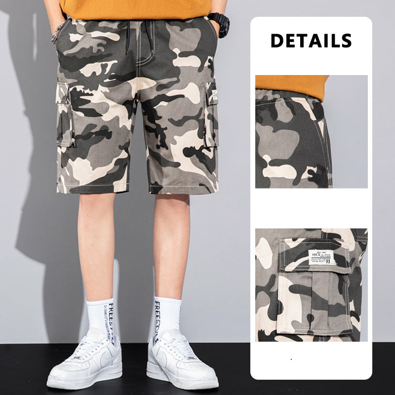 Casual Drawstring Cargo Shorts With Multi Pocket Summer Outdoor Men's Beach Pants