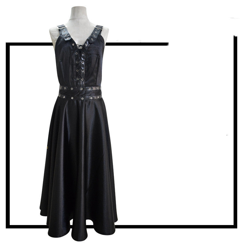 Gothic Punk Mosaic Strap Suspender Dress Women