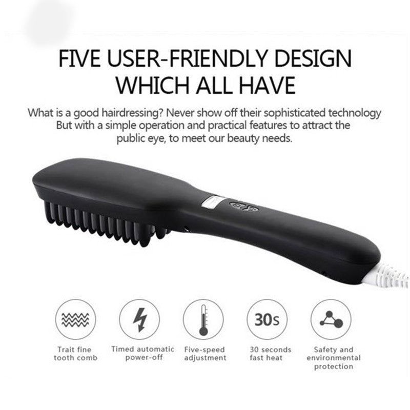 Massage Comb Ceramic Inner Buckle Hair Straightener