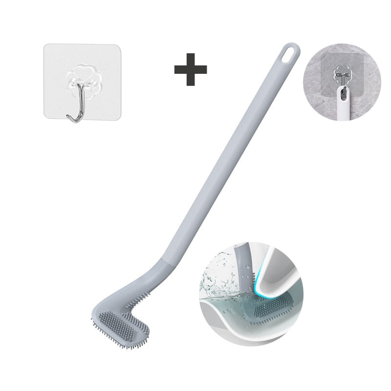 Household Silicone Non-dead Corner Toilet Cleaning Brush