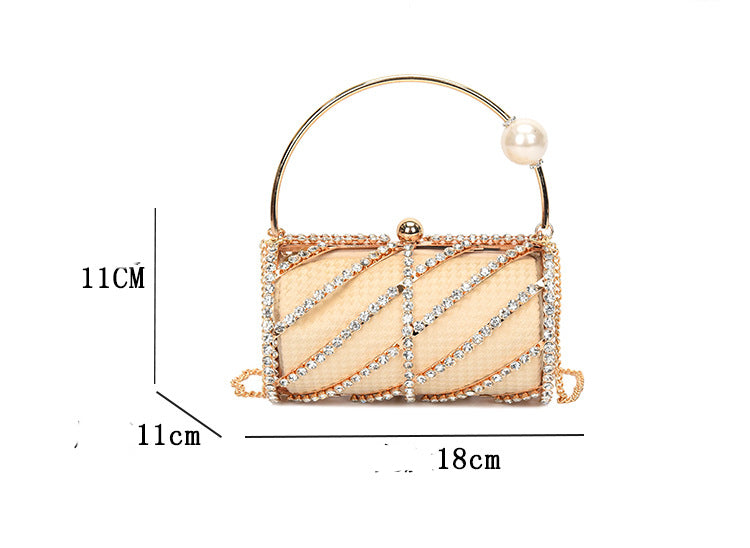 Women's Metal Hand Cage One Shoulder Bag