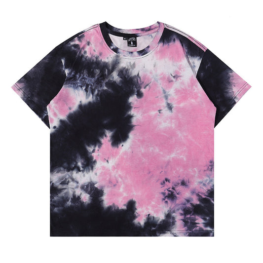 Men's Commuter Summer Pure Cotton Tie-dye Short Sleeves