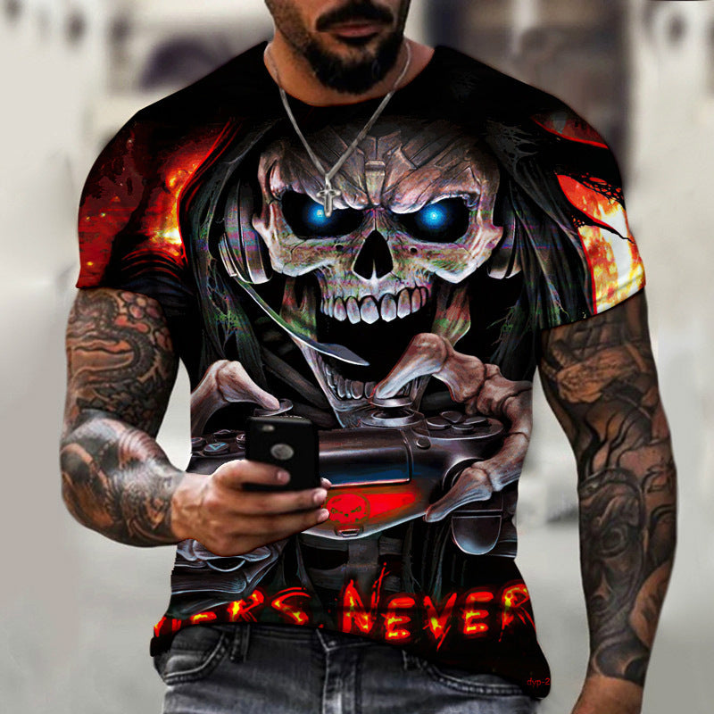 New Summer Horror Skull 3d Men's T-shirt