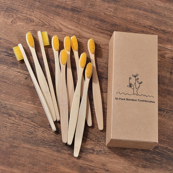 New Design Mixed Color Bamboo Toothbrush Eco Friendly Woode