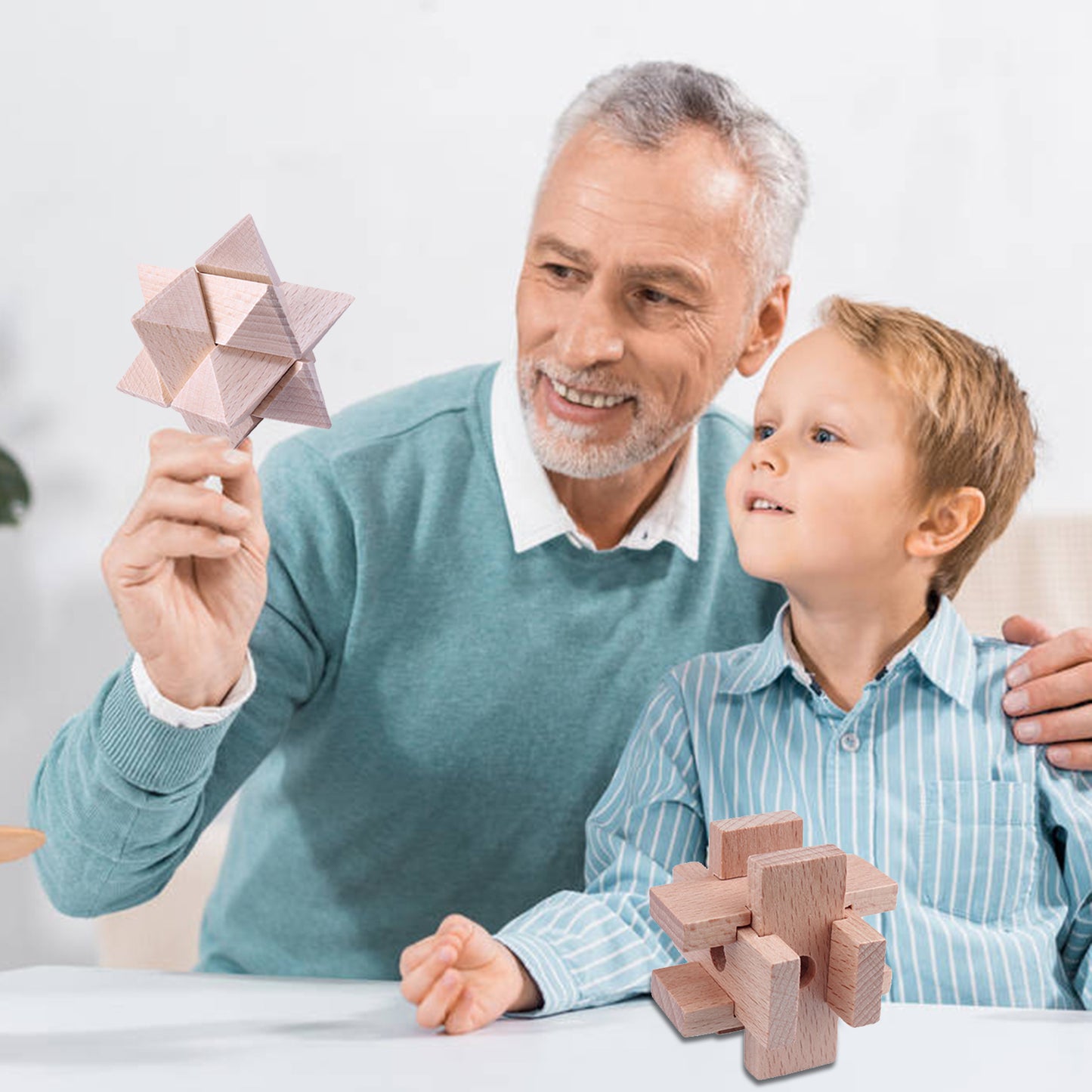 Beech Wood Kongming Lock Six-piece Set Of Intellectual Toy