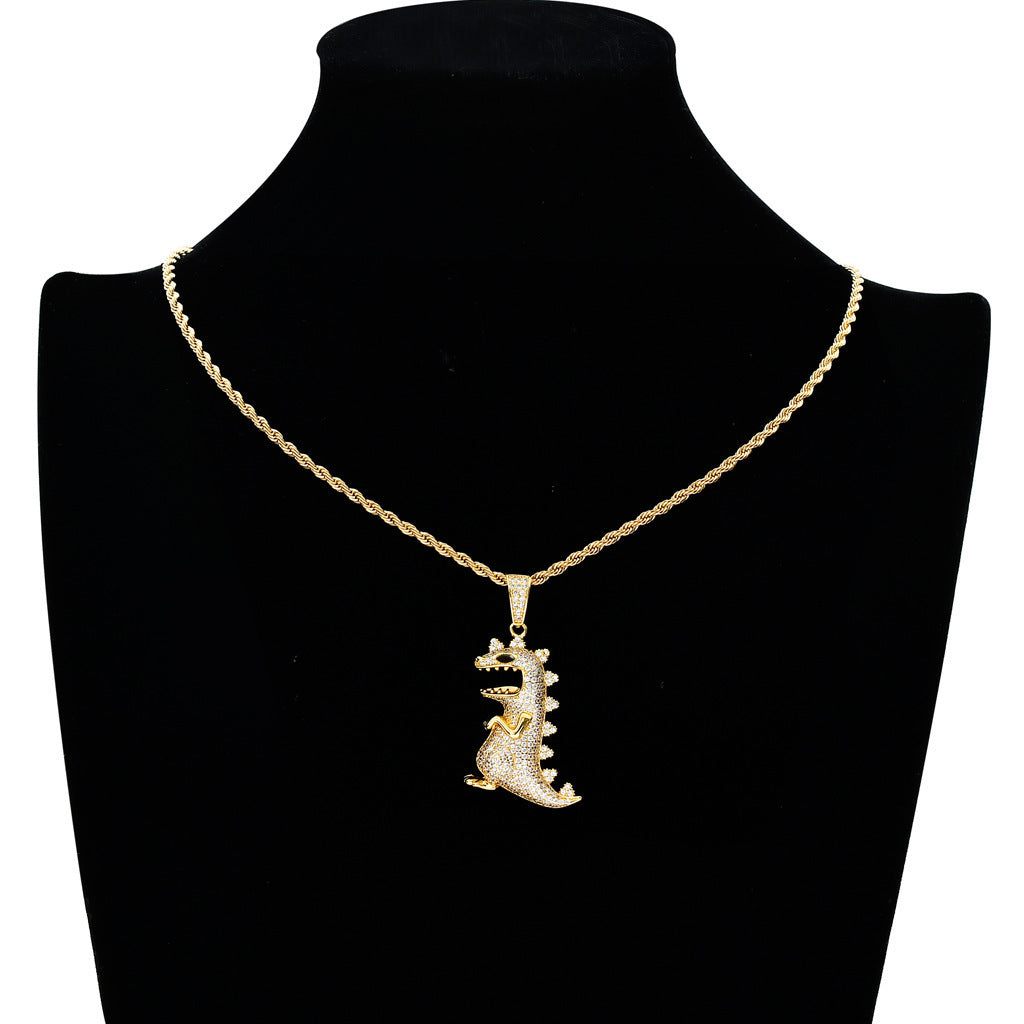 Hip Hop Style Dinosaur Pendant Necklace Decorative Accessories For Holiday Party Gift