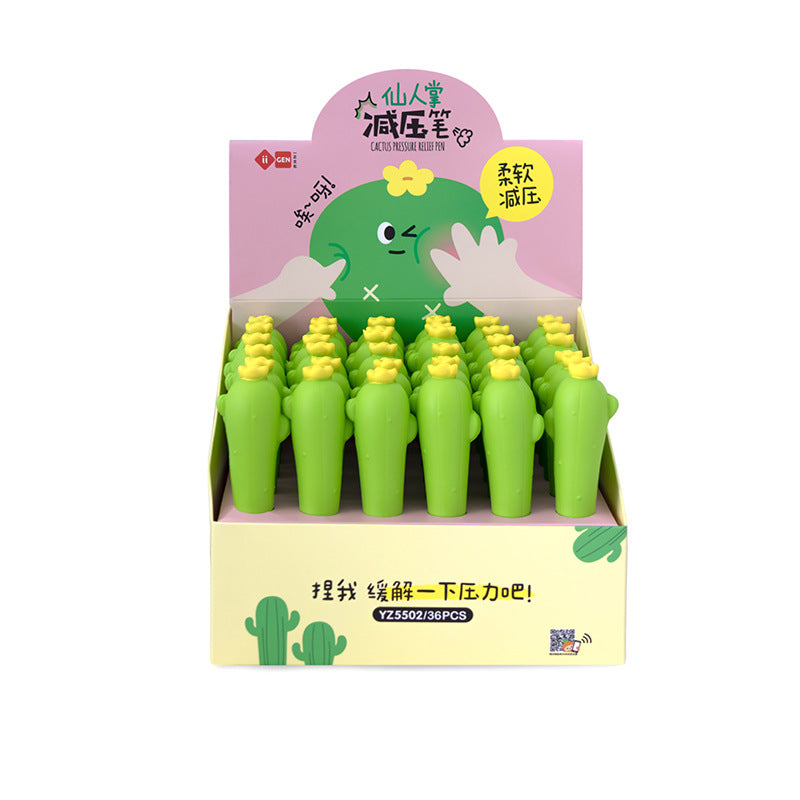 Cartoon Decompression Pen Cactus Gel Pen Creative Decompression Vent Pen