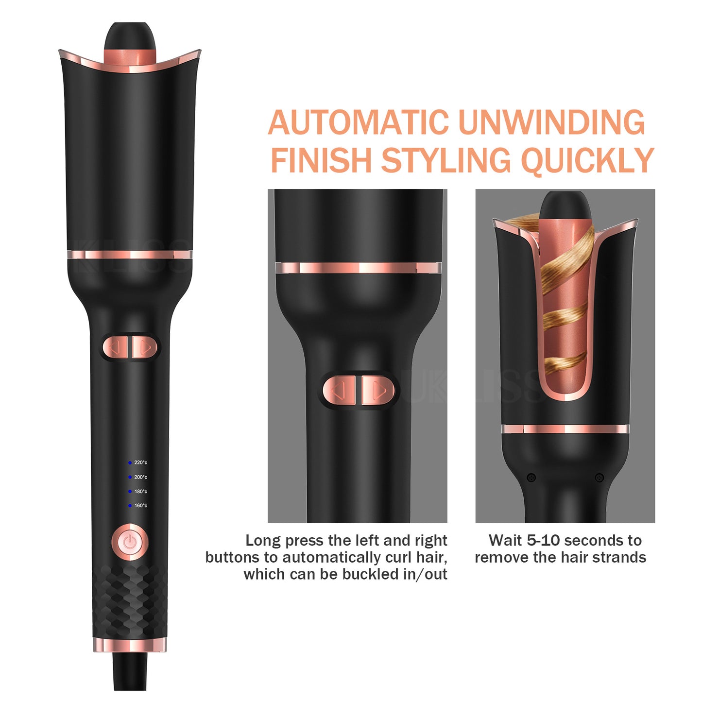 Fully Automatic Charging Smart Wireless Portable Curling Iron