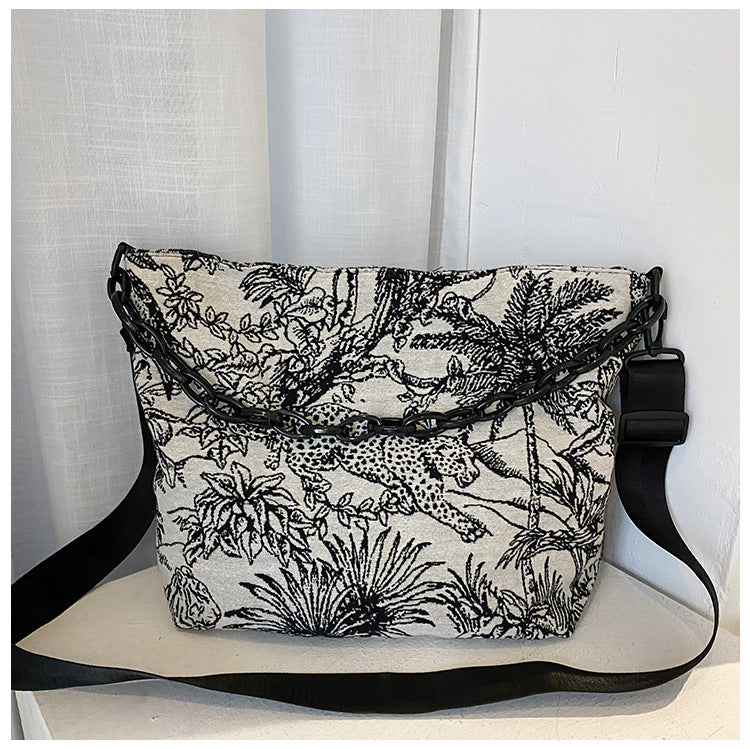 Women's Large Capacity Handbag With Simple Print