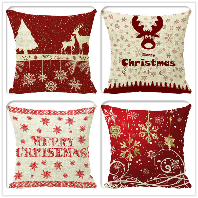 Christmas Fashion Minimalist Print Sofa Pillow Cover