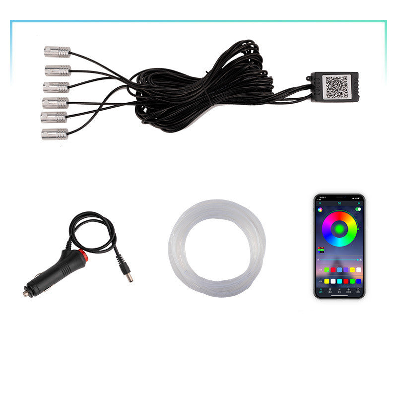 Light Guide Fiber Optic Mobile Phone APP Controls Colorful Car Atmosphere Lights