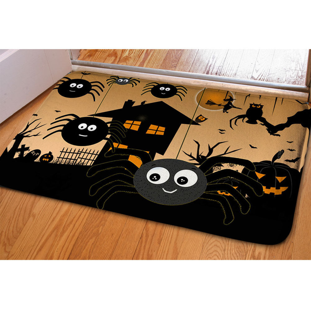 Halloween Ghost Bat Print Toilet Rug