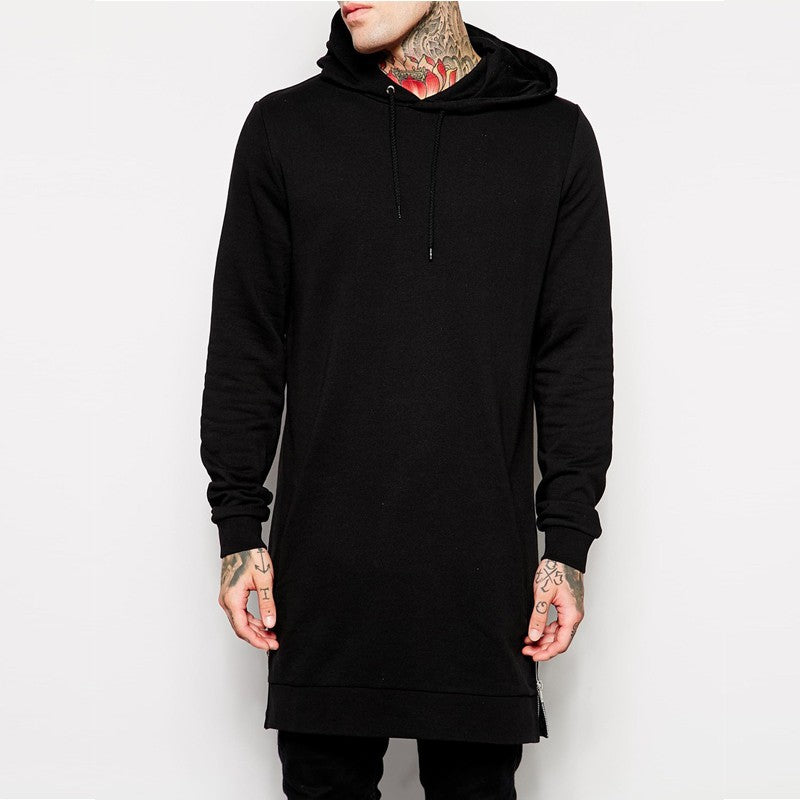 Men's Long Sleeve Fleece Sweatshirt With Side Zipper