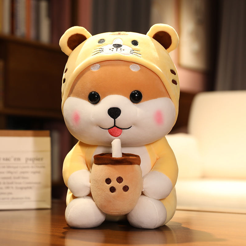 Milk Tea Dog Turns Into Tiger Plush Toy