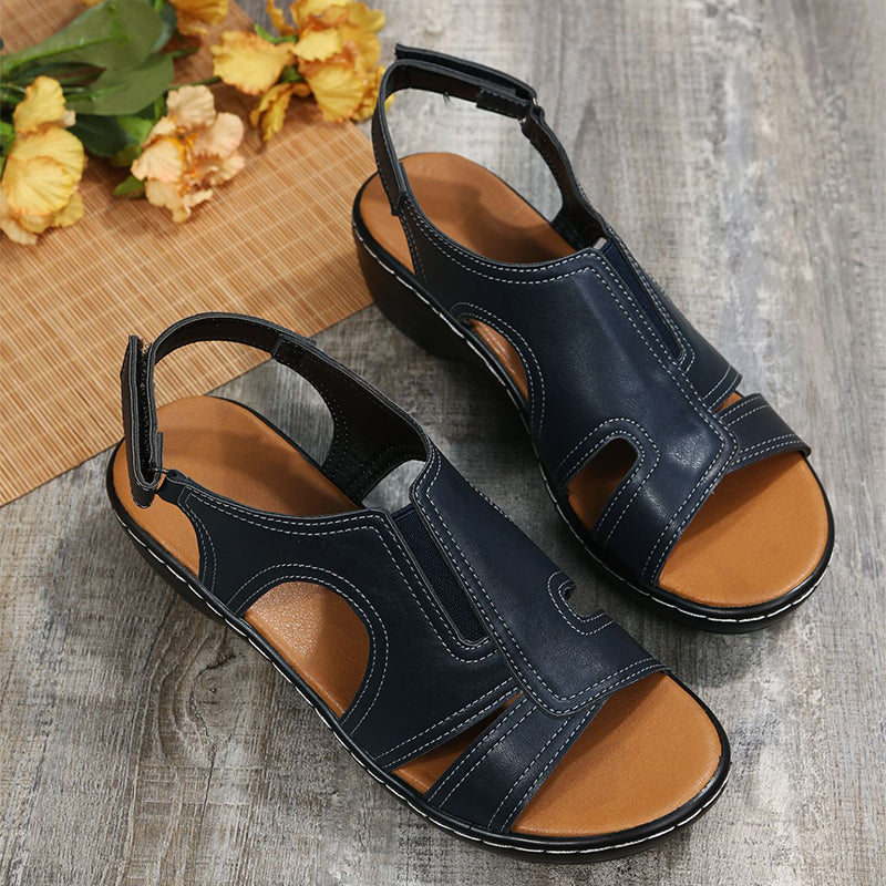 Velcro Ankle Srap Sandals Summer Chunky Heel Roman Shoes Women