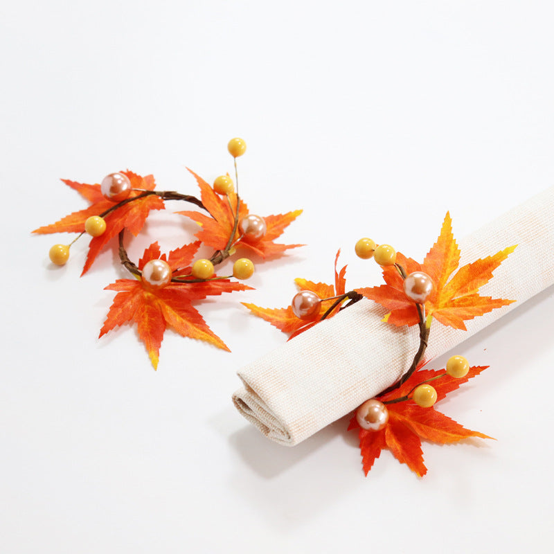 Halloween Harvest Decorative Maple Leaf Napkin Ring