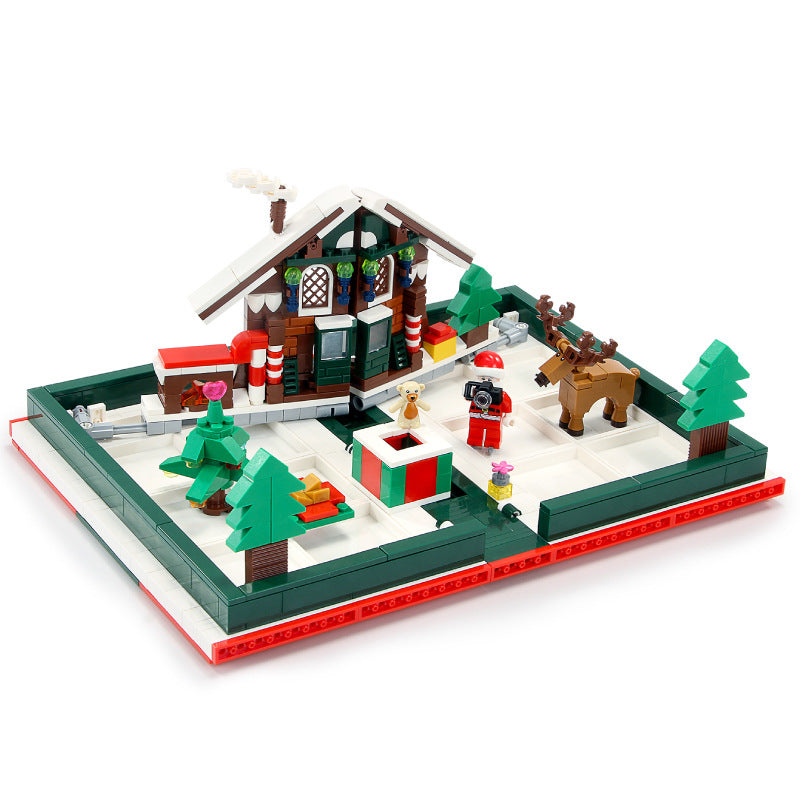 Christmas Series Building Blocks Book Gift Santa Claus Child Model