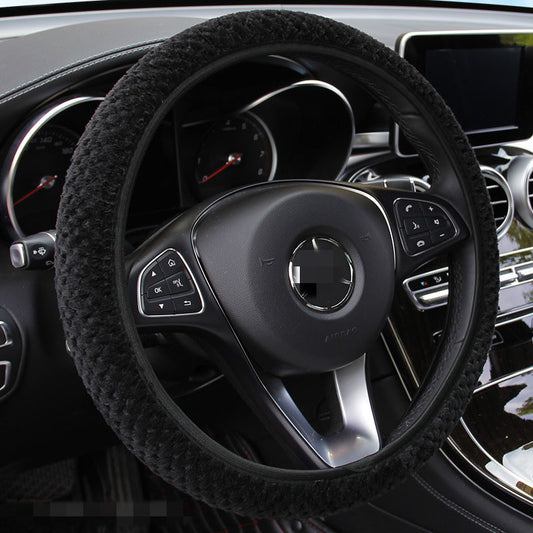 Plush Car Steering Wheel Cover In Winter